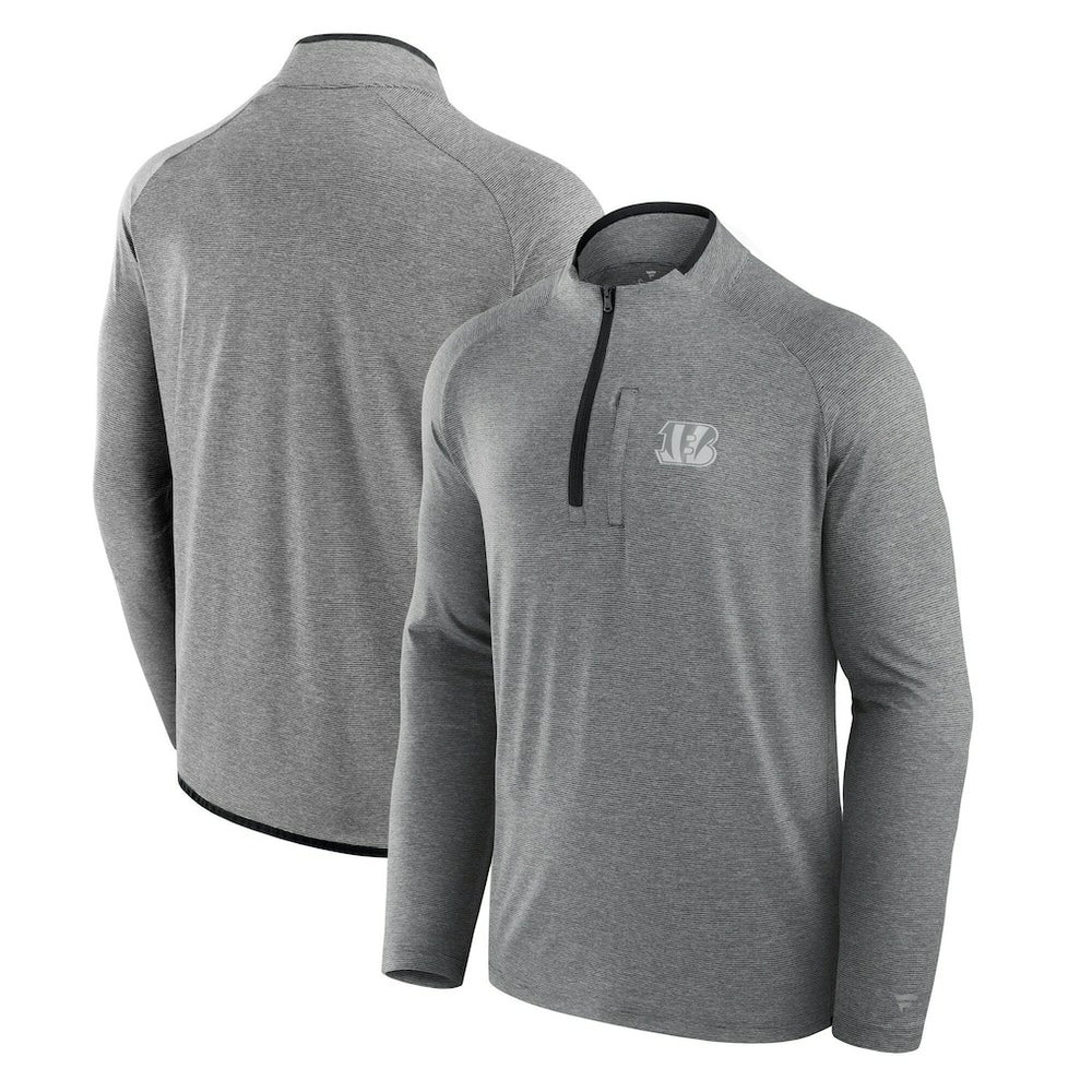 Fanatics Cincinnati Bengals Unisex Front Office Performance Primary Quarter-Zip Jacket Charcoal