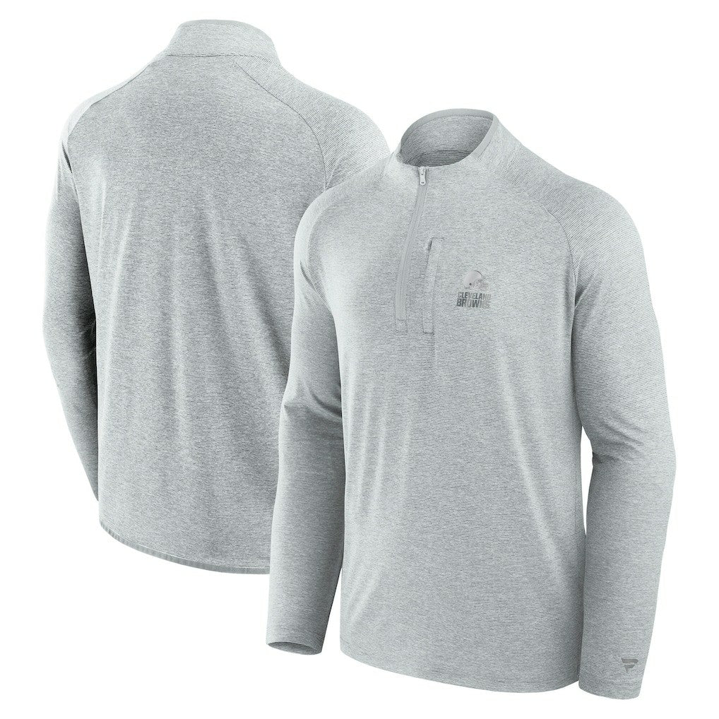 Fanatics Cleveland Browns Unisex Front Office Performance Primary Quarter-Zip Jacket Gray