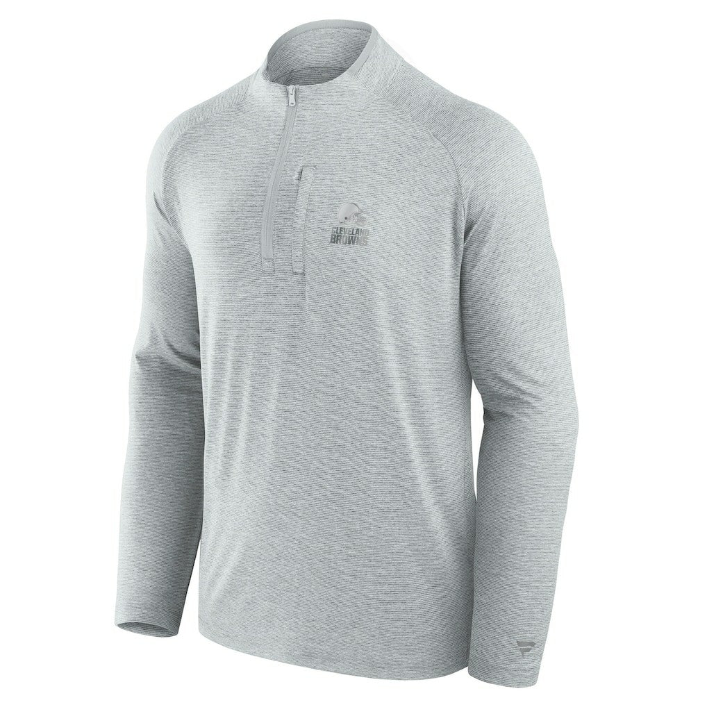 Fanatics Cleveland Browns Unisex Front Office Performance Primary Quarter-Zip Jacket Gray