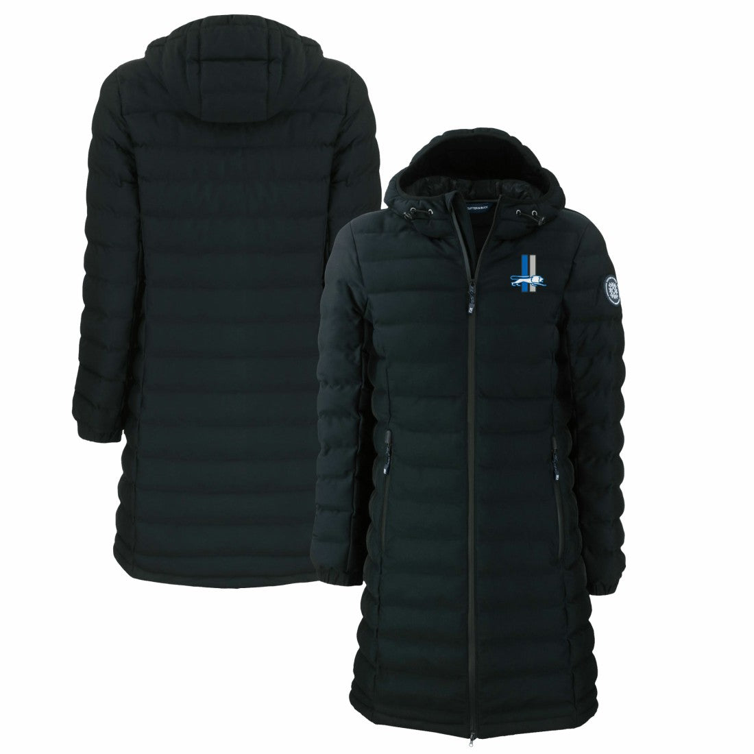 Detroit Lions Cutter & Buck Women's Throwback Logo Mission Ridge Repreve Eco Insulated Full-Zip Puffer Jacket Black