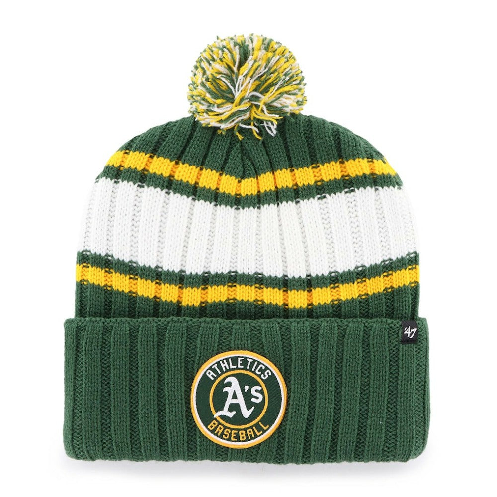 Oakland Athletics '47 Plateau Cuffed Knit Hat with Pom - Green - 47 brand Lifestyle