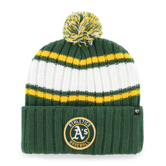 Oakland Athletics '47 Plateau Cuffed Knit Hat with Pom - Green - 47 brand Lifestyle