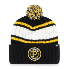 Pittsburgh Pirates '47 Plateau Cuffed Knit Hat with Pom - Black - 47 brand Sale