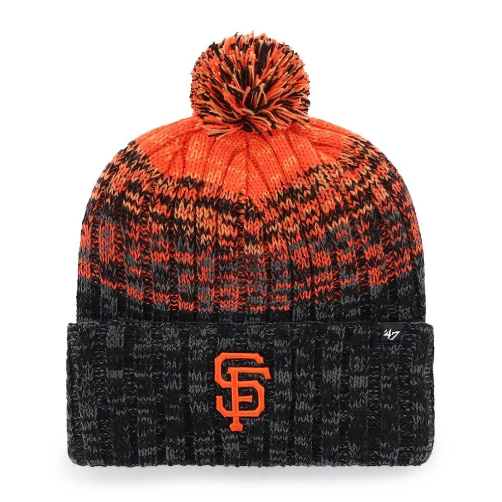 San Francisco Giants '47 Cascade Cuffed Knit Hat with Pom - Black - 47 brand Lifestyle