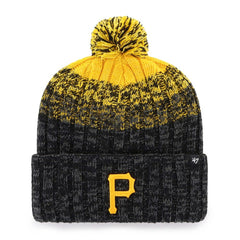 Pittsburgh Pirates '47 Cascade Cuffed Knit Hat with Pom - Black - 47 brand Discount