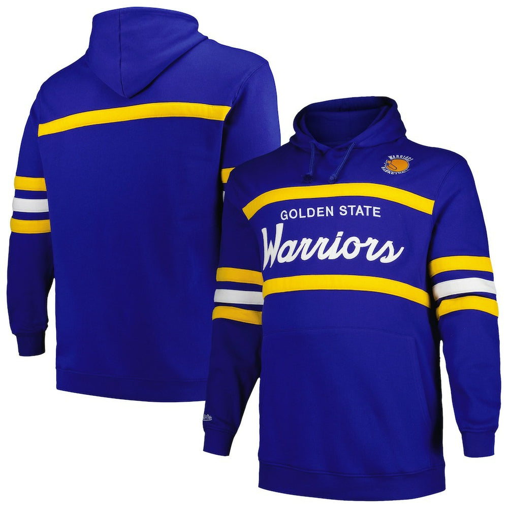 Golden State Warriors Big & Tall Hardwood Classics Head Coach Pullover Hoodie for sale Royal | Mitchell & Ness