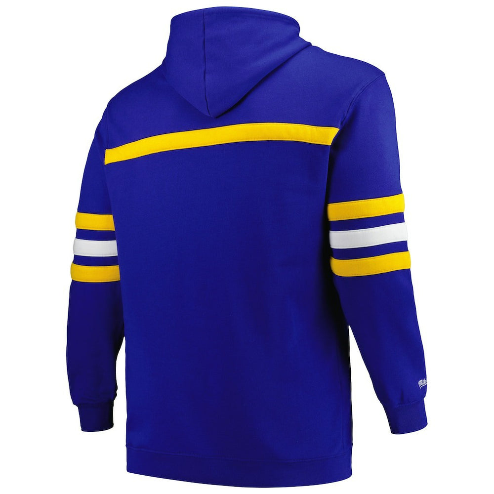 Golden State Warriors Big & Tall Hardwood Classics Head Coach Pullover Hoodie for sale Royal | Mitchell & Ness
