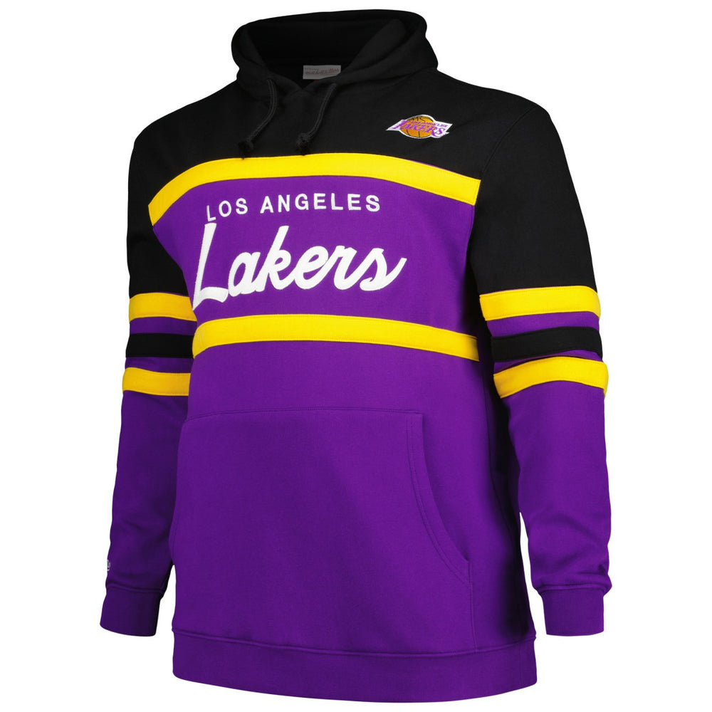 Los Angeles Lakers Big & Tall Hardwood Classics Head Coach Pullover Hoodie Black | Mitchell & Ness US