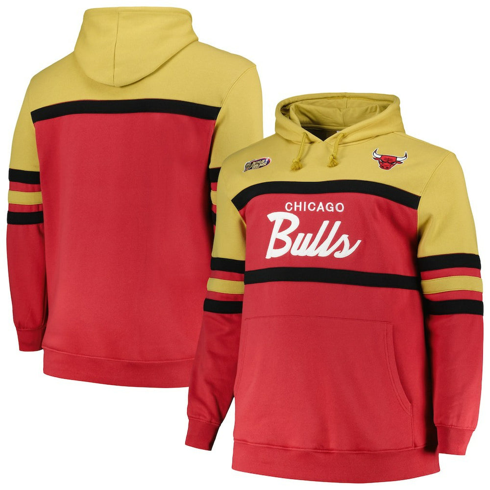 Chicago Bulls Big & Tall Hardwood Classics Head Coach Pullover Hoodie Red | Mitchell & Ness for sale