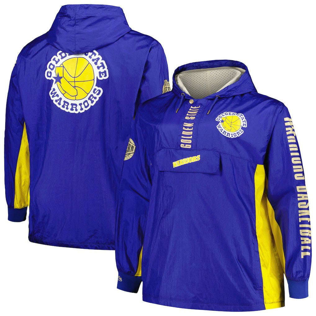 Golden State Warriors Big & Tall Hardwood Classics Team OG 2.0 Anorak Hoodie Quarter-Zip Windbreaker Jacket for sale Royal | Mitchell & Ness online