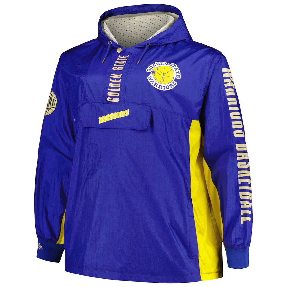 Golden State Warriors Big & Tall Hardwood Classics Team OG 2.0 Anorak Hoodie Quarter-Zip Windbreaker Jacket for sale Royal | Mitchell & Ness online