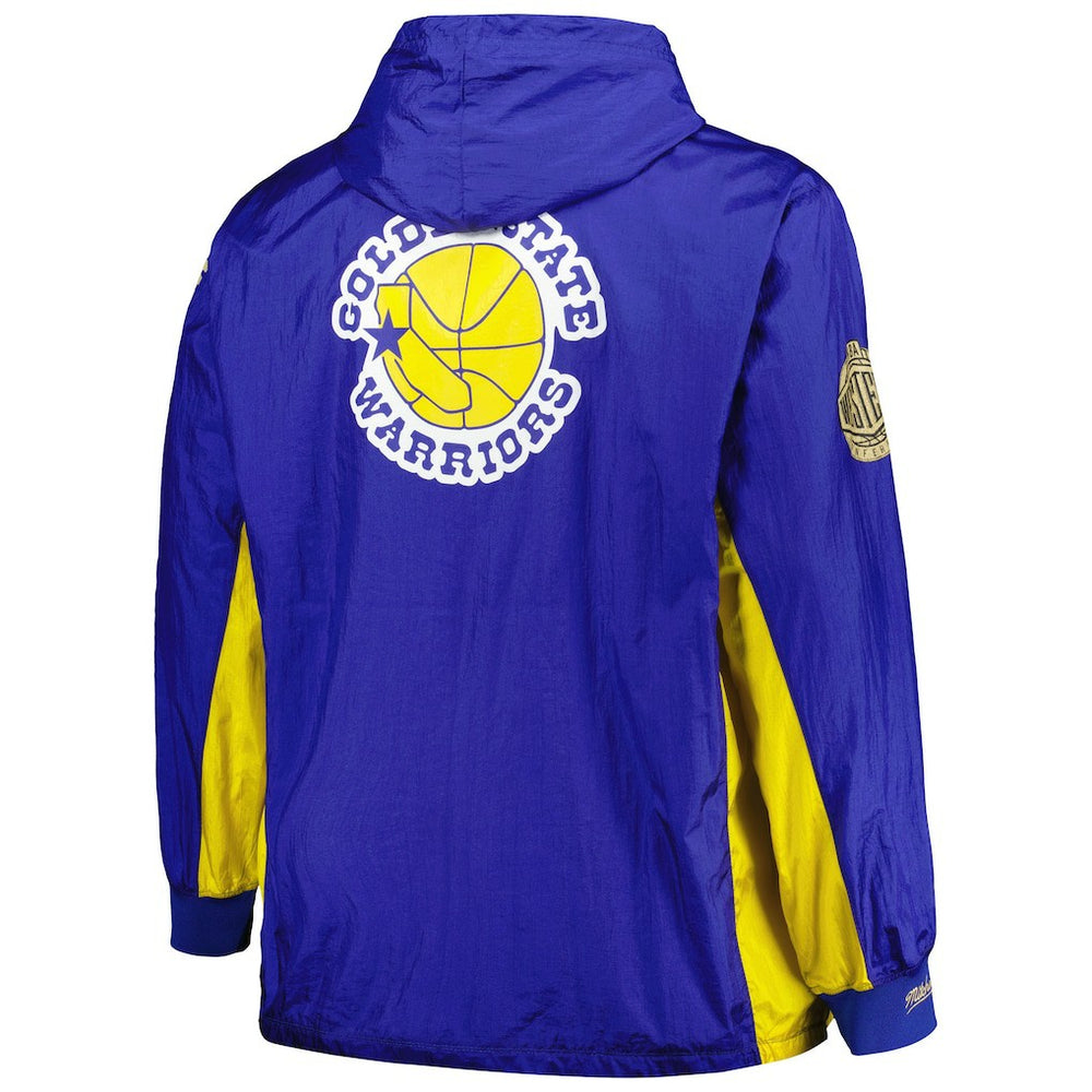 Golden State Warriors Big & Tall Hardwood Classics Team OG 2.0 Anorak Hoodie Quarter-Zip Windbreaker Jacket for sale Royal | Mitchell & Ness online