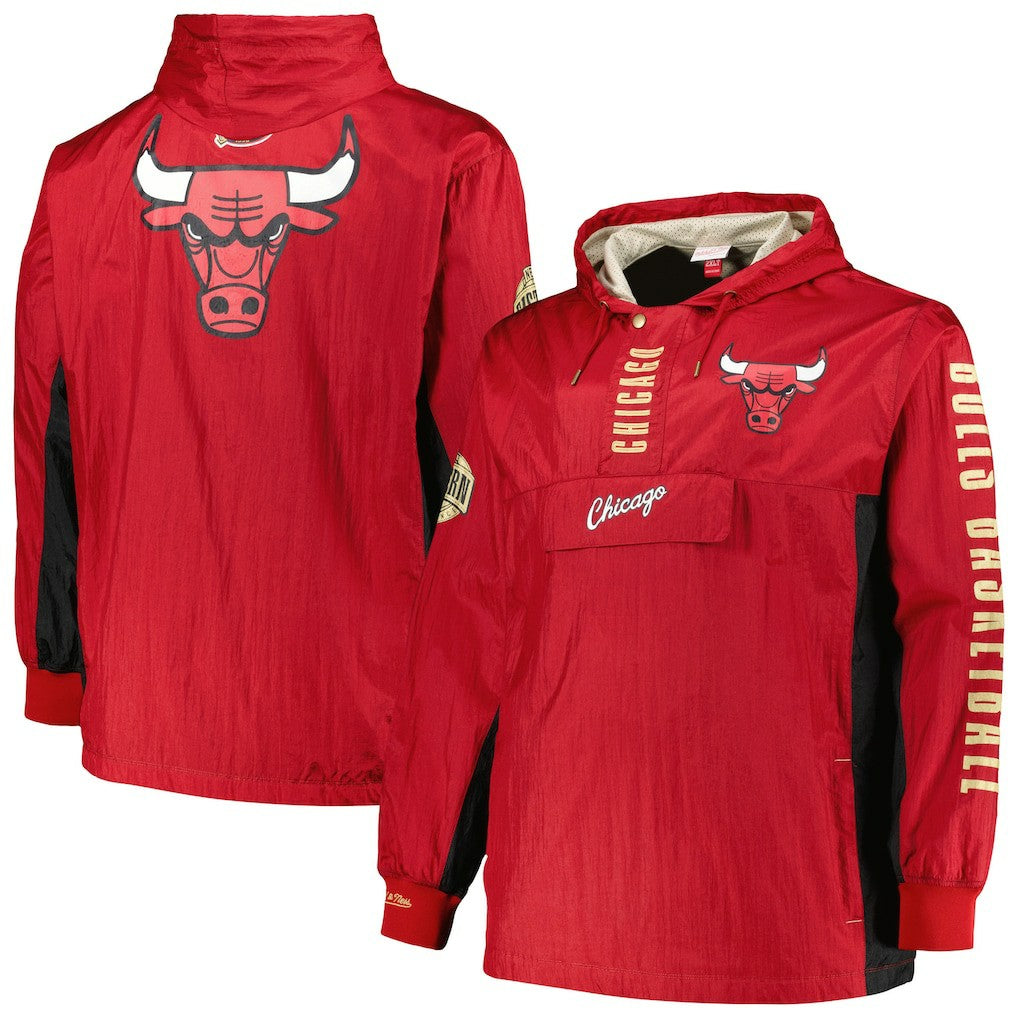 Chicago Bulls Big & Tall Hardwood Classics Team OG 2.0 Anorak Hoodie Quarter-Zip Windbreaker Jacket Red | Mitchell & Ness discount