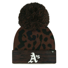 Athletics '47 Women's Rosette Cuffed Knit Hat with Pom - Brown - 47 brand Lifestyle