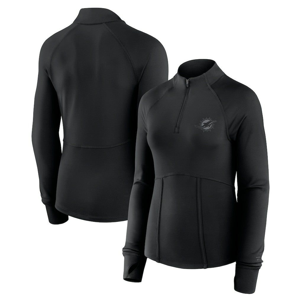 Fanatics Miami Dolphins Women's Elements Quarter-Zip Jacket Black