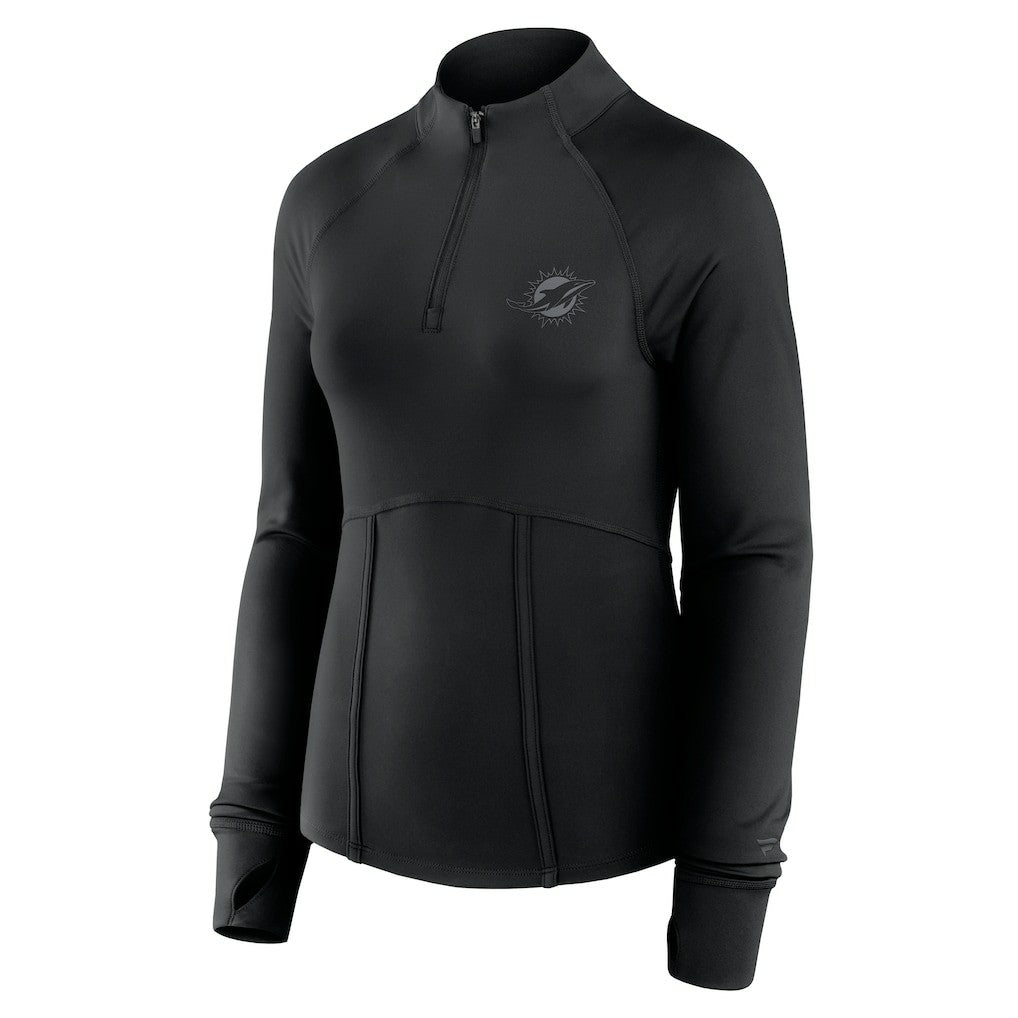 Fanatics Miami Dolphins Women's Elements Quarter-Zip Jacket Black