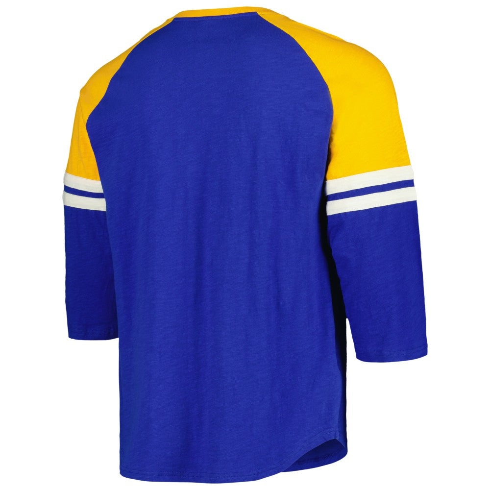 Milwaukee Brewers Mitchell & Ness Cooperstown Collection Legendary Raglan Slub Henley 3/4-Sleeve T-Shirt - Royal - Mitchell & Ness Lifestyle