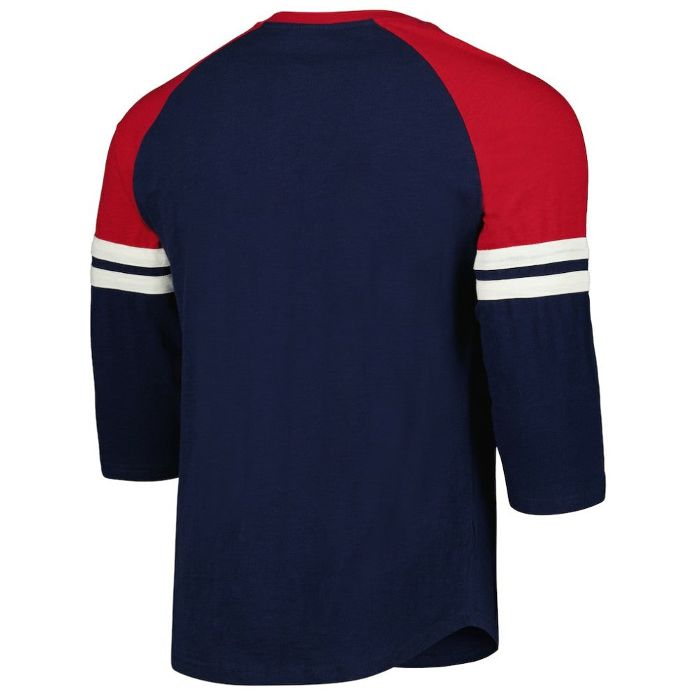 St. Louis Cardinals Mitchell & Ness Cooperstown Collection Legendary Raglan Slub Henley Three-Quarter Sleeve T-Shirt - Navy - Mitchell & Ness Lifestyle