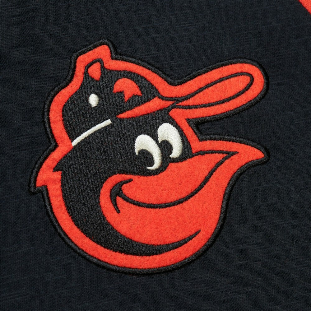 Baltimore Orioles Mitchell & Ness Cooperstown Collection Legendary Raglan Slub Henley 3/4-Sleeve T-Shirt - Black - Mitchell & Ness Discount