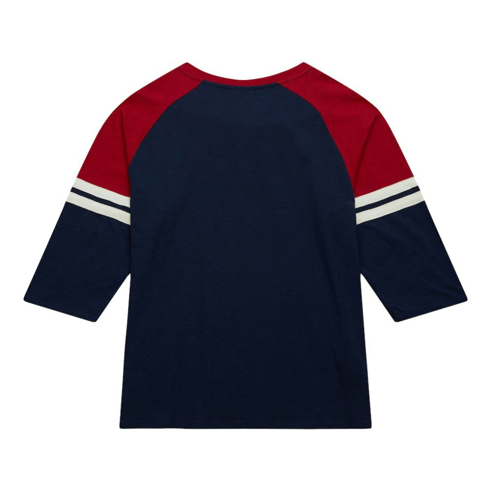 Boston Red Sox Mitchell & Ness Cooperstown Collection Legendary Raglan Slub Henley 3/4-Sleeve T-Shirt - Navy - Mitchell & Ness Lifestyle