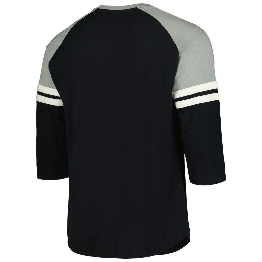 Chicago White Sox Mitchell & Ness Cooperstown Collection Legendary Raglan Slub Henley 3/4-Sleeve T-Shirt - Black - Mitchell & Ness Lifestyle