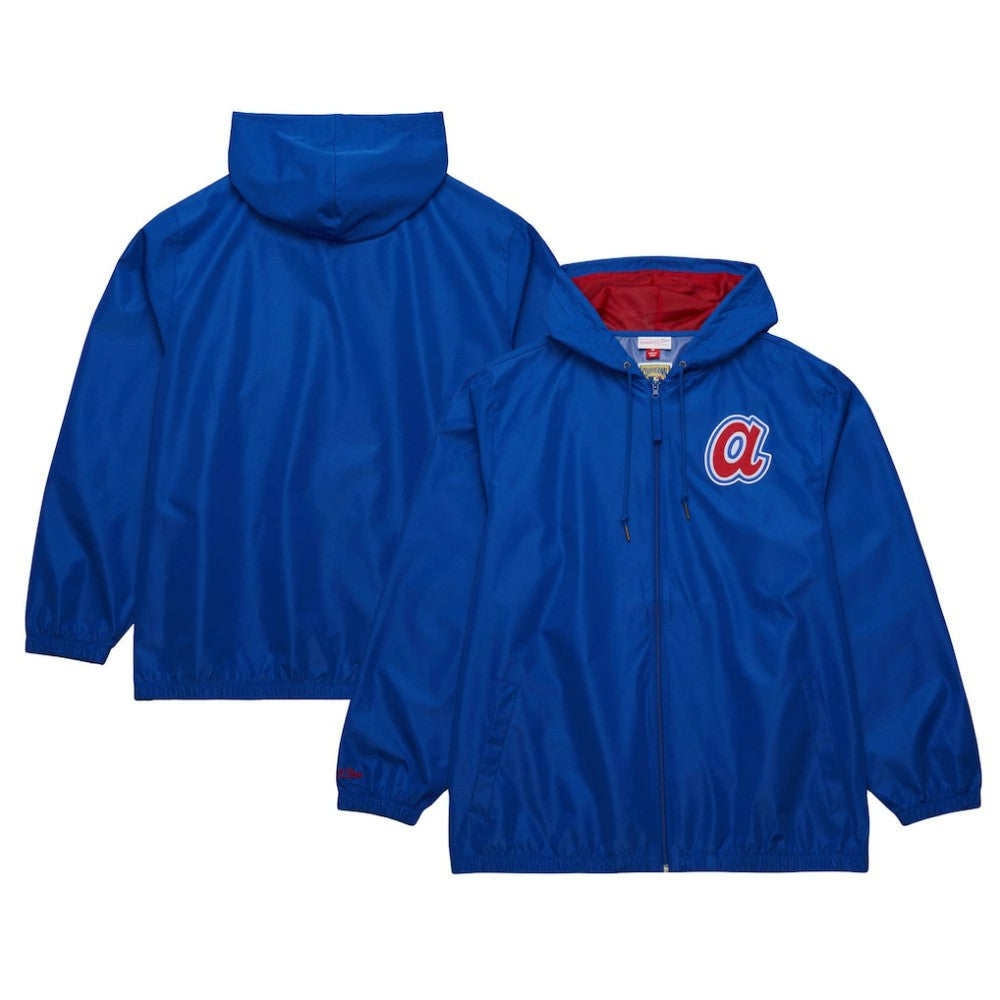 Atlanta Braves Mitchell & Ness Cooperstown Collection Vintage Logo Full-Zip Hoodie Windbreaker Jacket - Royal - Mitchell & Ness Sale