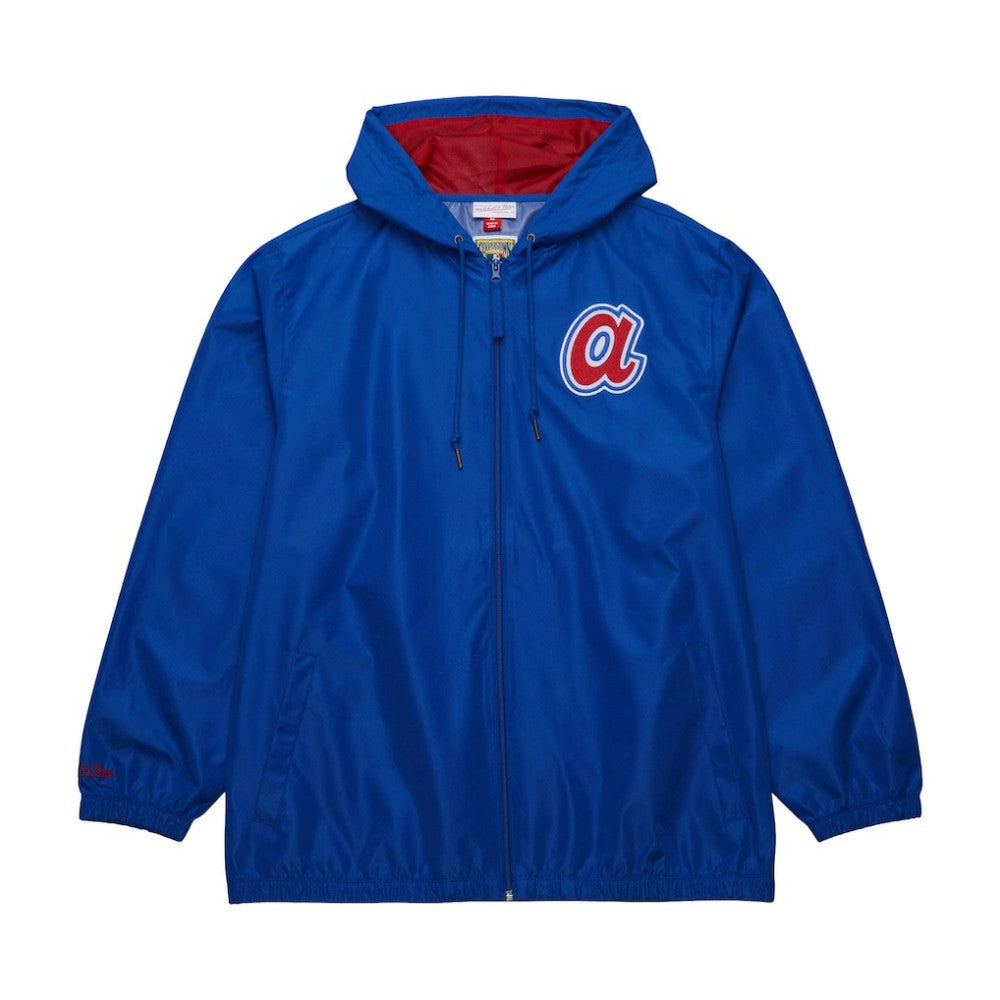 Atlanta Braves Mitchell & Ness Cooperstown Collection Vintage Logo Full-Zip Hoodie Windbreaker Jacket - Royal - Mitchell & Ness Sale