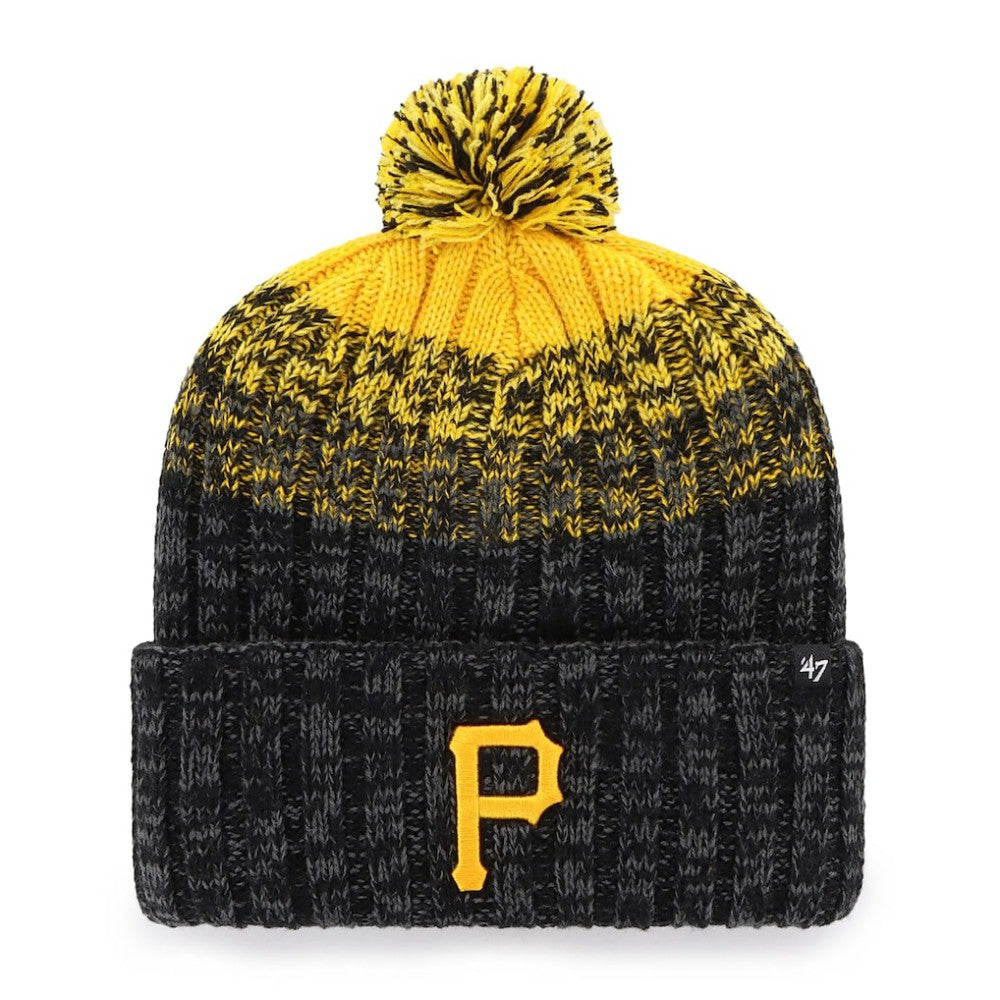 Pittsburgh Pirates '47 Youth Cascade Cuffed Knit Hat with Pom  - Black - 47 brand Lifestyle