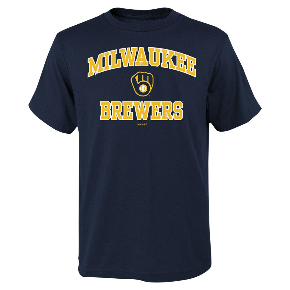 Milwaukee Brewers Youth Heart & Soul T-Shirt - Navy - MLB on Sale