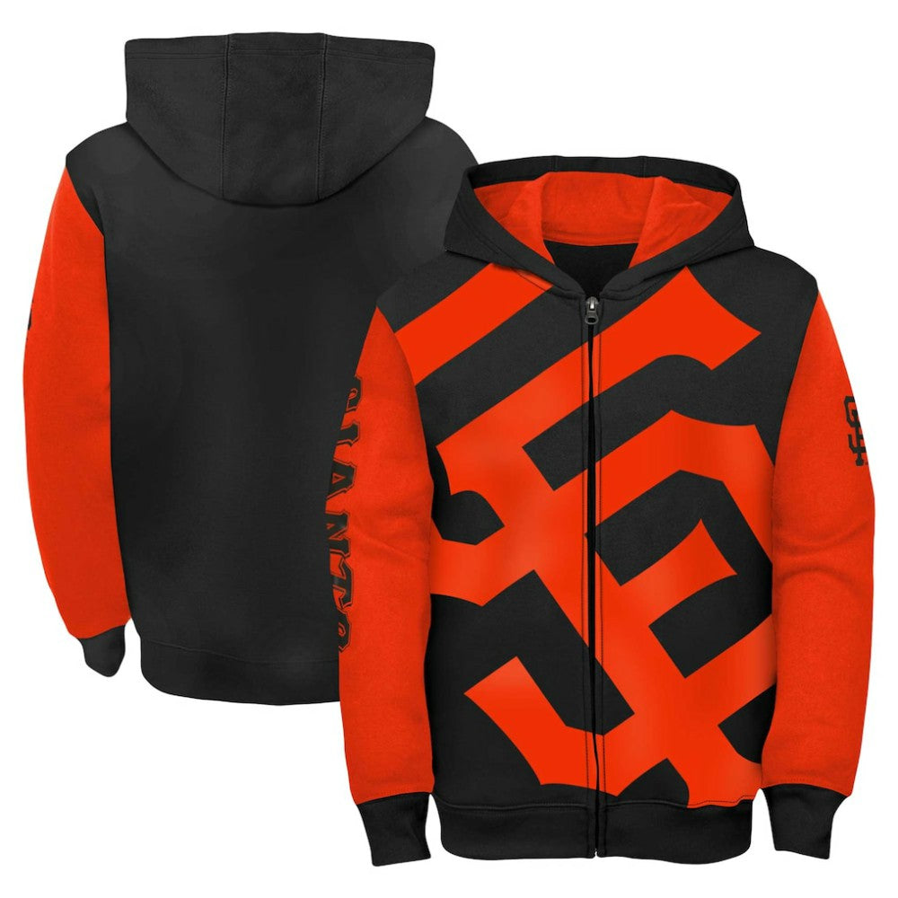 San Francisco Giants Fanatics Youth Postcard Full-Zip Hoodie Jacket - Black/Orange - Fanatics Sale
