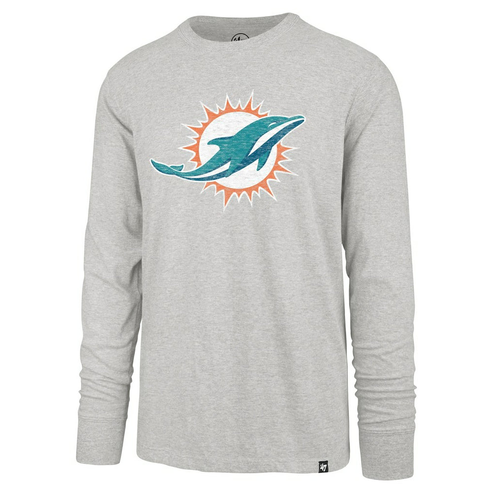 47 brand Miami Dolphins '47 Premier Franklin Long Sleeve T-Shirt Gray