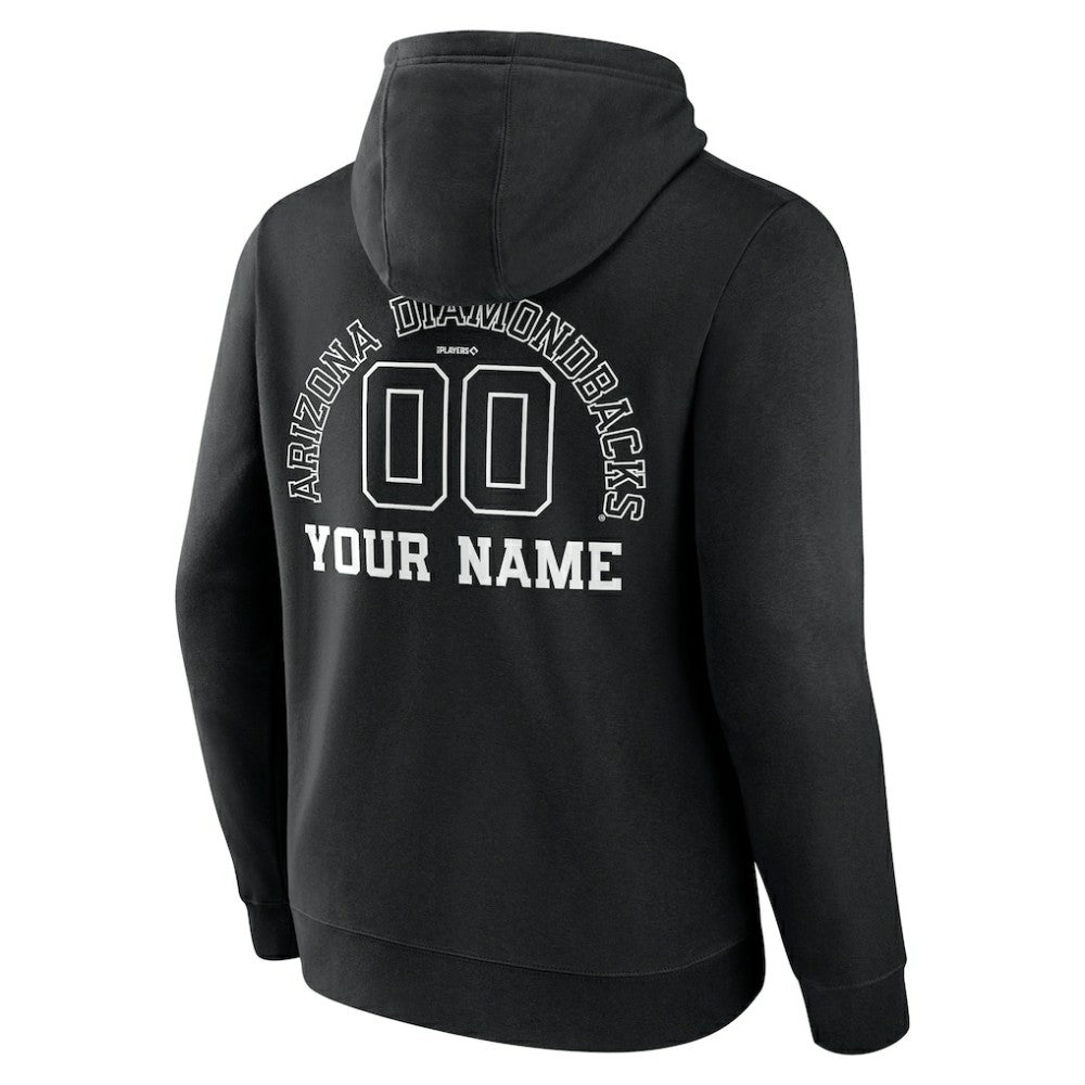 Arizona Diamondbacks Monochrome Personalized Name & Number Pullover Hoodie - Black - MLB Online