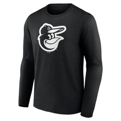Baltimore Orioles Monochrome Personalized Name & Number Long Sleeve T-Shirt - Black - MLB Discount