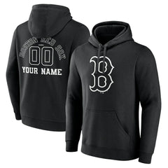 Boston Red Sox Monochrome Personalized Name & Number Pullover Hoodie - Black - MLB on Sale