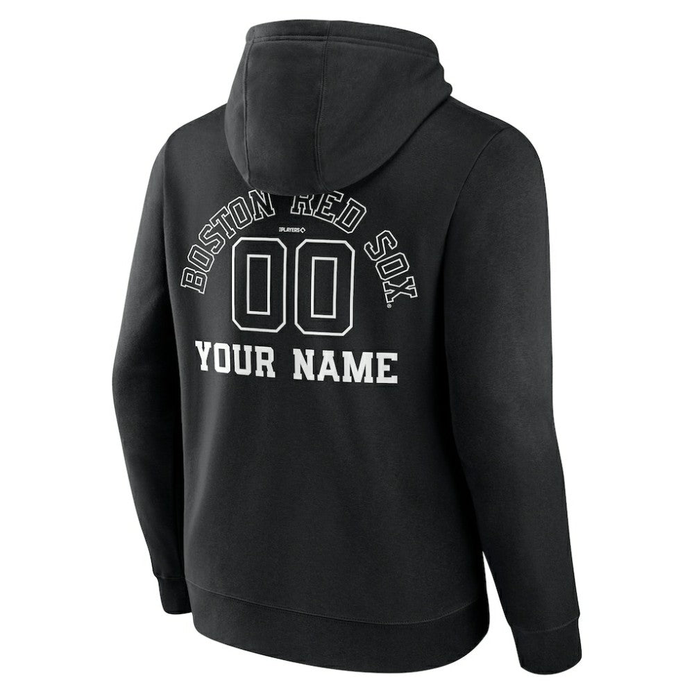 Boston Red Sox Monochrome Personalized Name & Number Pullover Hoodie - Black - MLB on Sale