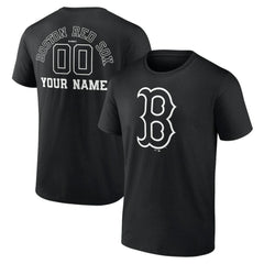 Boston Red Sox Monochrome Personalized Name & Number T-Shirt - Black - MLB Online