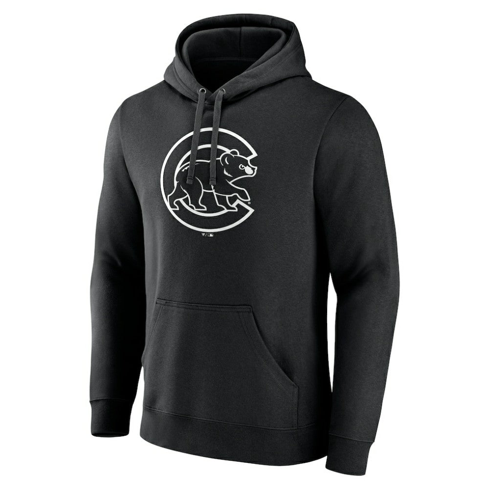 Chicago Cubs Monochrome Personalized Name & Number Pullover Hoodie - Black - MLB Discount