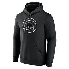 Chicago Cubs Monochrome Personalized Name & Number Pullover Hoodie - Black - MLB Discount