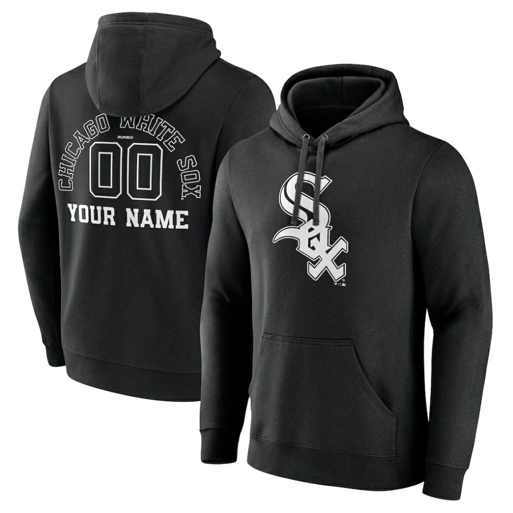 Chicago White Sox Monochrome Personalized Name & Number Pullover Hoodie - Black - MLB Online