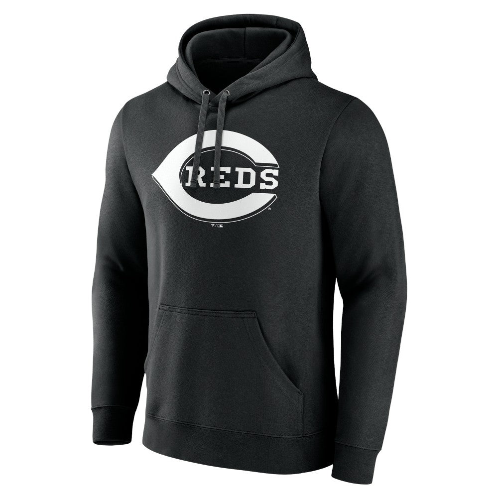 Cincinnati Reds Monochrome Personalized Name & Number Pullover Hoodie - Black - MLB Sale