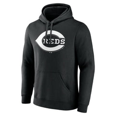 Cincinnati Reds Monochrome Personalized Name & Number Pullover Hoodie - Black - MLB Sale