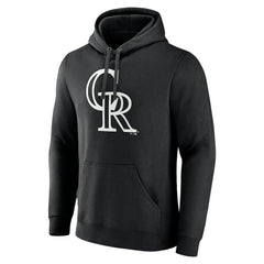 Colorado Rockies Monochrome Personalized Name & Number Pullover Hoodie - Black - MLB Lifestyle