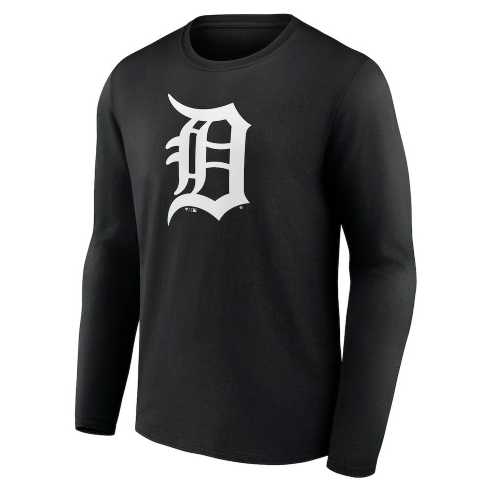 Detroit Tigers Monochrome Personalized Name & Number Long Sleeve T-Shirt - Black - MLB on Sale