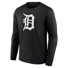 Detroit Tigers Monochrome Personalized Name & Number Long Sleeve T-Shirt - Black - MLB on Sale