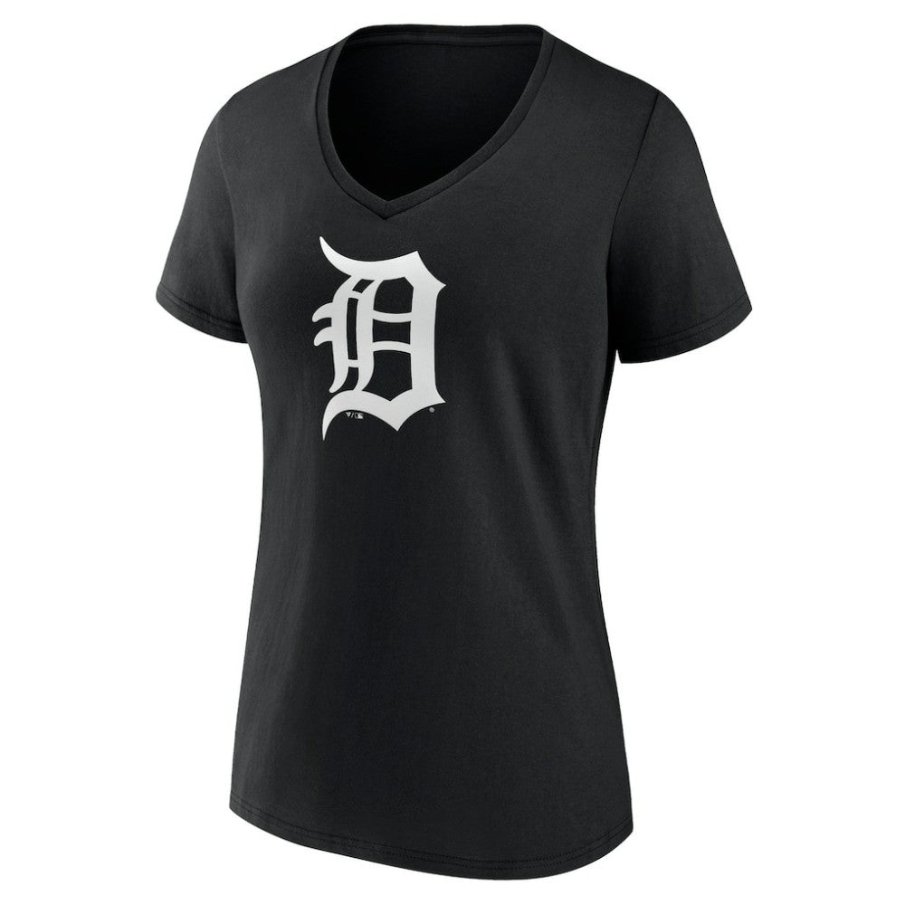 Detroit Tigers Women's Monochrome Personalized Name & Number V-Neck T-Shirt - Black - MLB Online