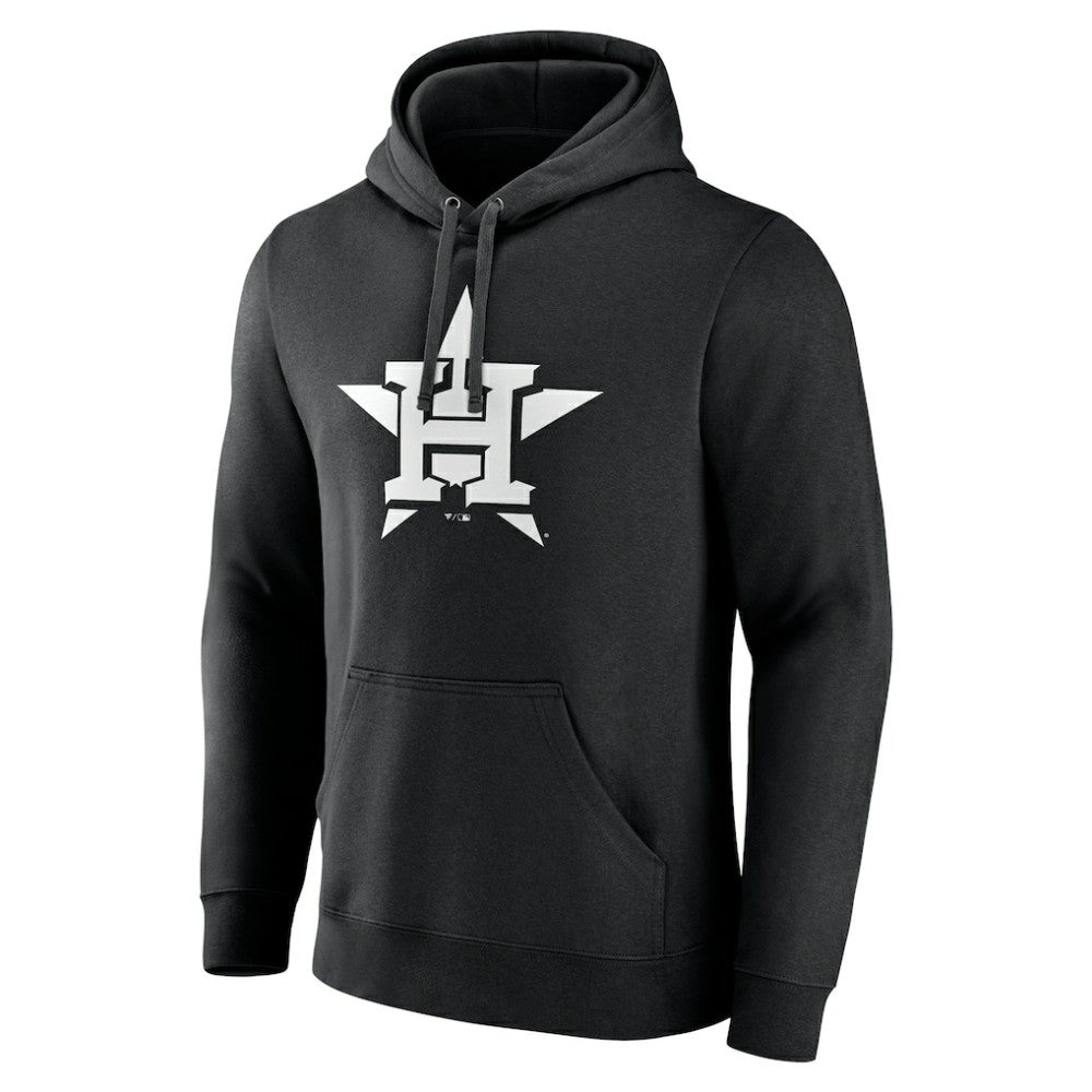 Houston Astros Monochrome Personalized Name & Number Pullover Hoodie - Black - MLB Discount