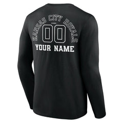Kansas City Royals Monochrome Personalized Name & Number Long Sleeve T-Shirt - Black - MLB Online