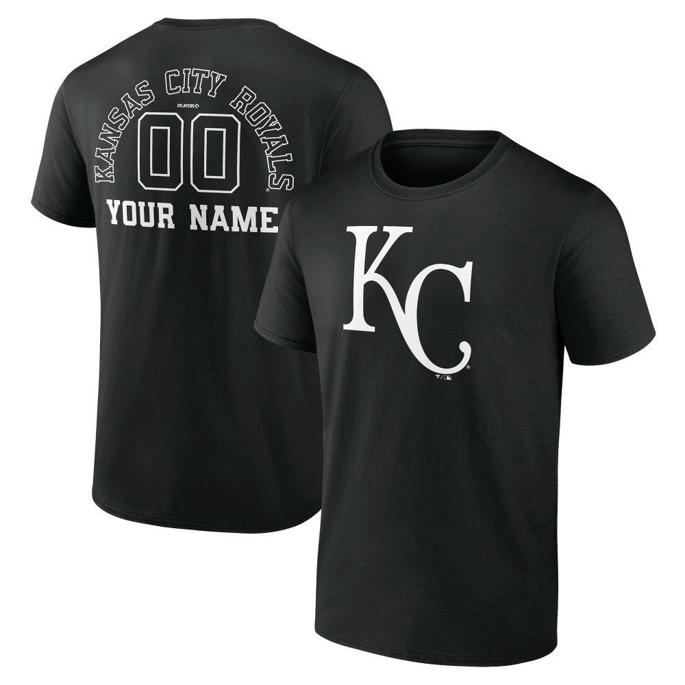 Kansas City Royals Monochrome Personalized Name & Number T-Shirt - Black - MLB Lifestyle