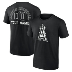 Los Angeles Angels Monochrome Personalized Name & Number T-Shirt - Black - MLB Online