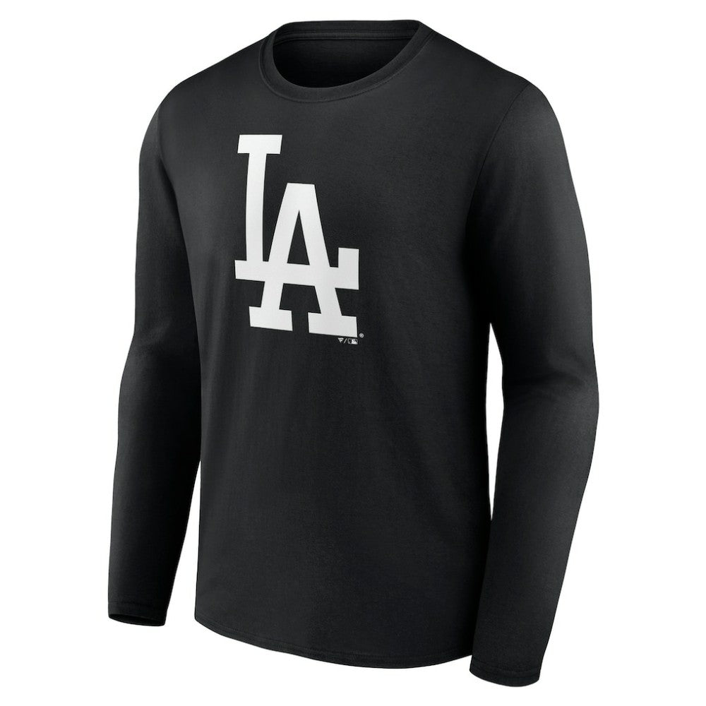 Los Angeles Dodgers Monochrome Personalized Name & Number Long Sleeve T-Shirt - Black - MLB Discount